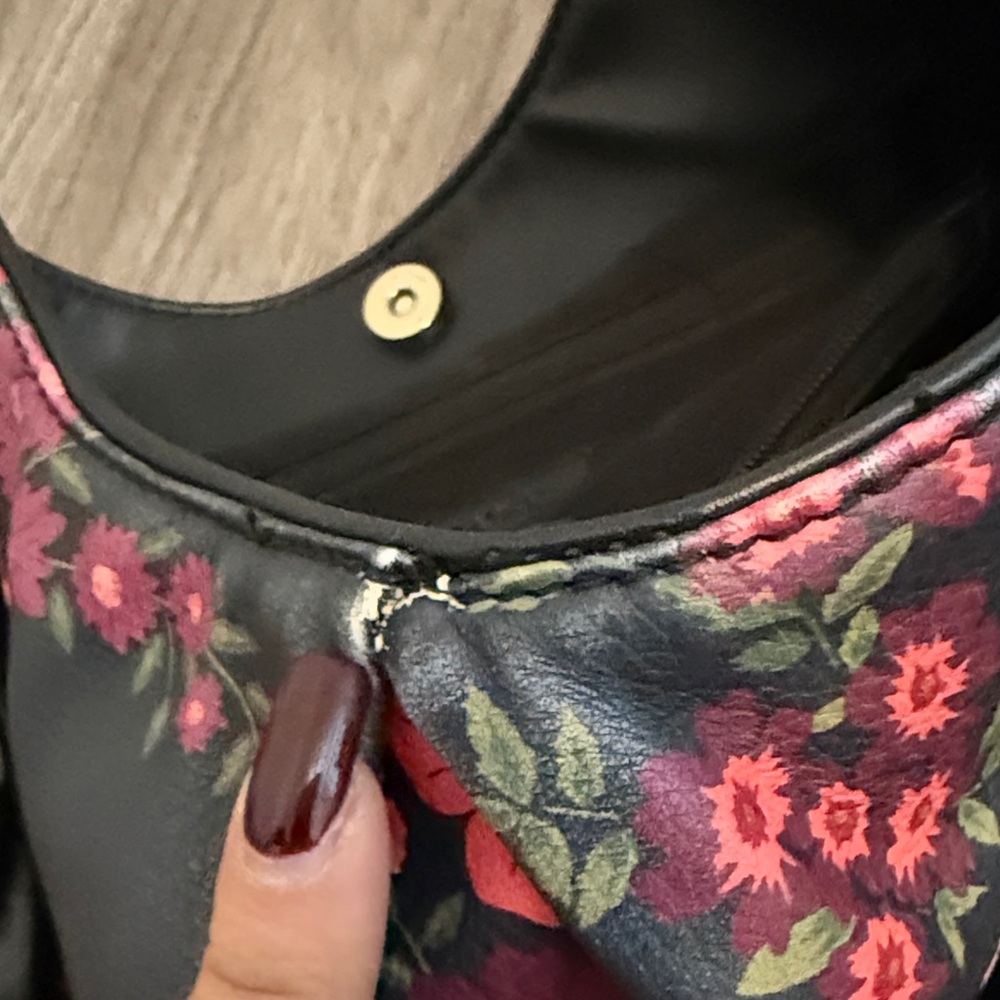 Apt. 9 Black and Pink Floral Shoulder Bag and Wallet - Picture 9 of 16
